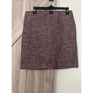 White House black Market Pink and black tweed mini skirt 6